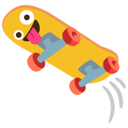 Skateboard and Zany face