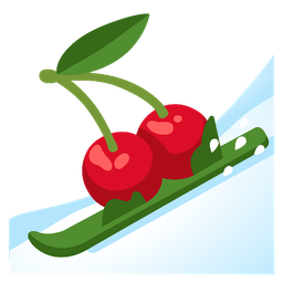 skis and cherries