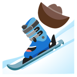 skis and cowboy hat face