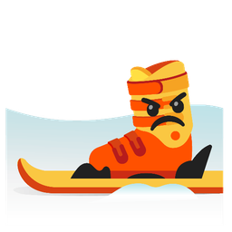 skis and enraged face