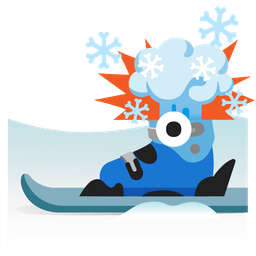 skis and exploding head