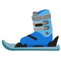 skis and expressionless face