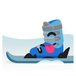 Skis and Face savoring food