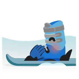 skis and face with hand over mouth