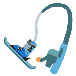 skis and fishing pole