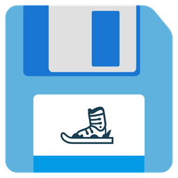 skis and floppy disk