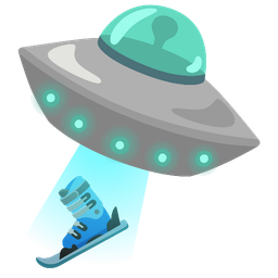 skis and flying saucer