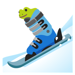 skis and frog
