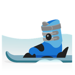 skis and frowning face with open mouth