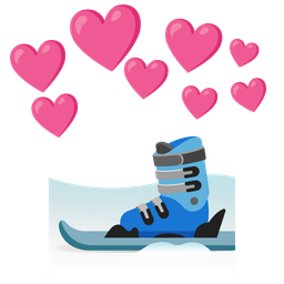 skis and heart with arrow