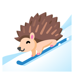 skis and hedgehog