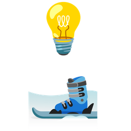 skis and light bulb