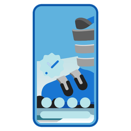 skis and mobile phone