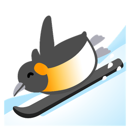 skis and penguin