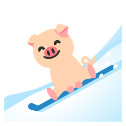 skis and pig face