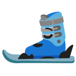 skis and relieved face