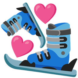 skis and revolving hearts