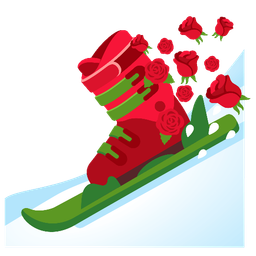 skis and rose
