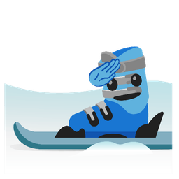 skis and saluting face