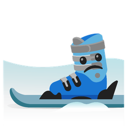 skis and slightly frowning face