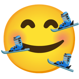 Skis and Smiling face with hearts