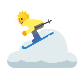 skis and sun behind cloud