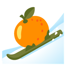 skis and tangerine