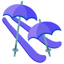skis and umbrella