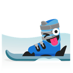 Skis and Winking face with tongue