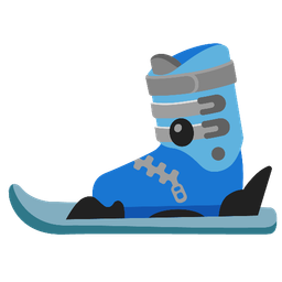 skis and zipper-mouth face