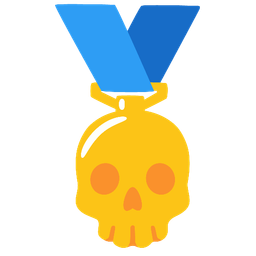 skull and 1st place medal