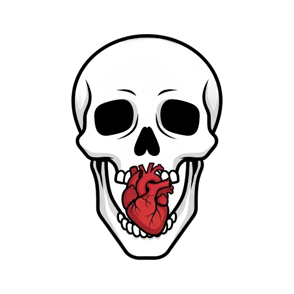 Skull and Anatomical heart