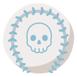 skull and baseball