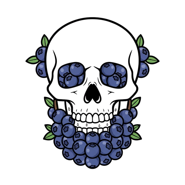 Skull and Blueberries