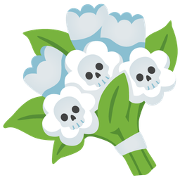 skull and bouquet