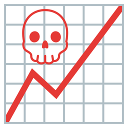 skull and chart increasing