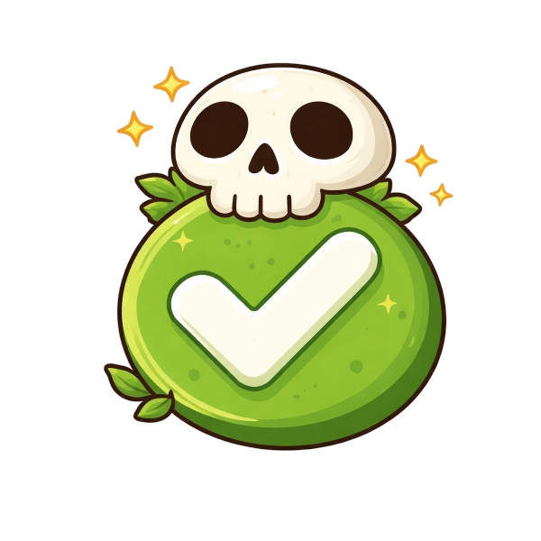 Skull and Check mark button