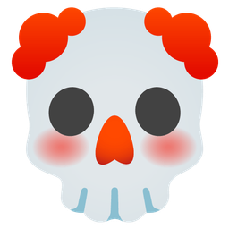 skull and clown face