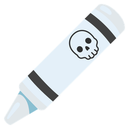 skull and crayon