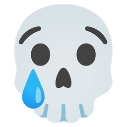 skull and crying face