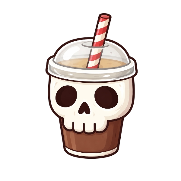 Skull and Cup with straw