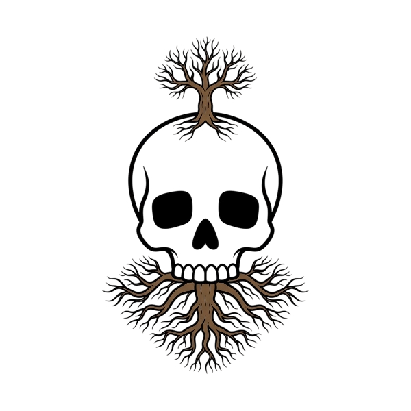 Skull and Deciduous tree