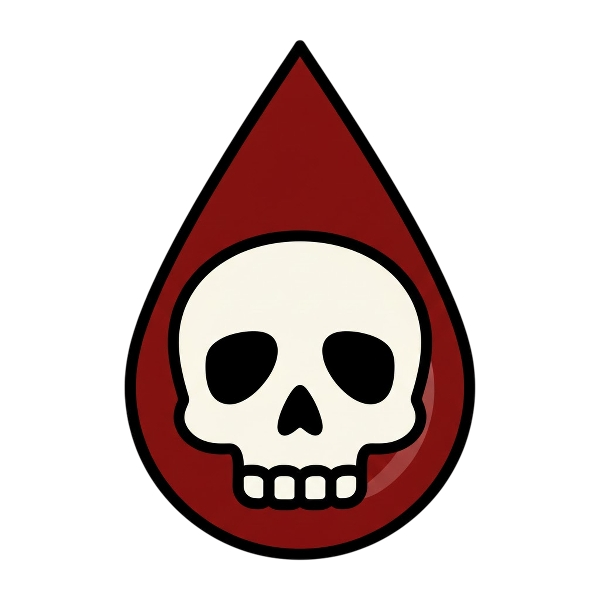 Skull and Drop of blood