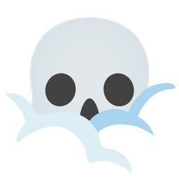 skull and face in clouds