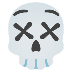 skull and face with crossed-out eyes