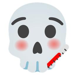 skull and face with thermometer