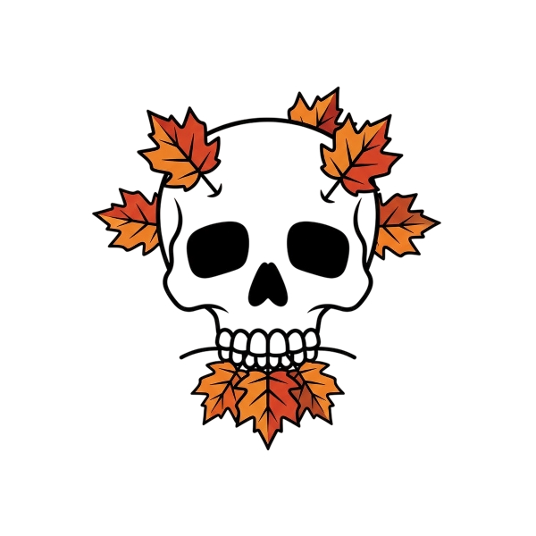Skull and Fallen leaf
