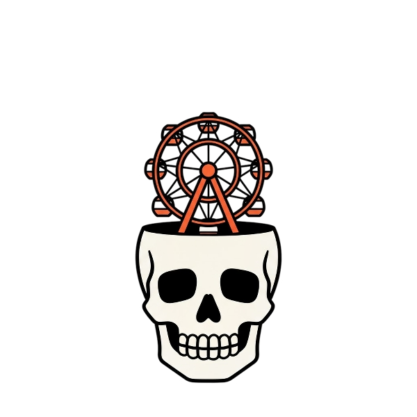Skull and Ferris wheel