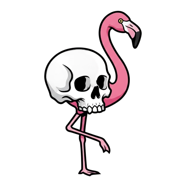 Skull and Flamingo