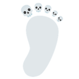 skull and footprints